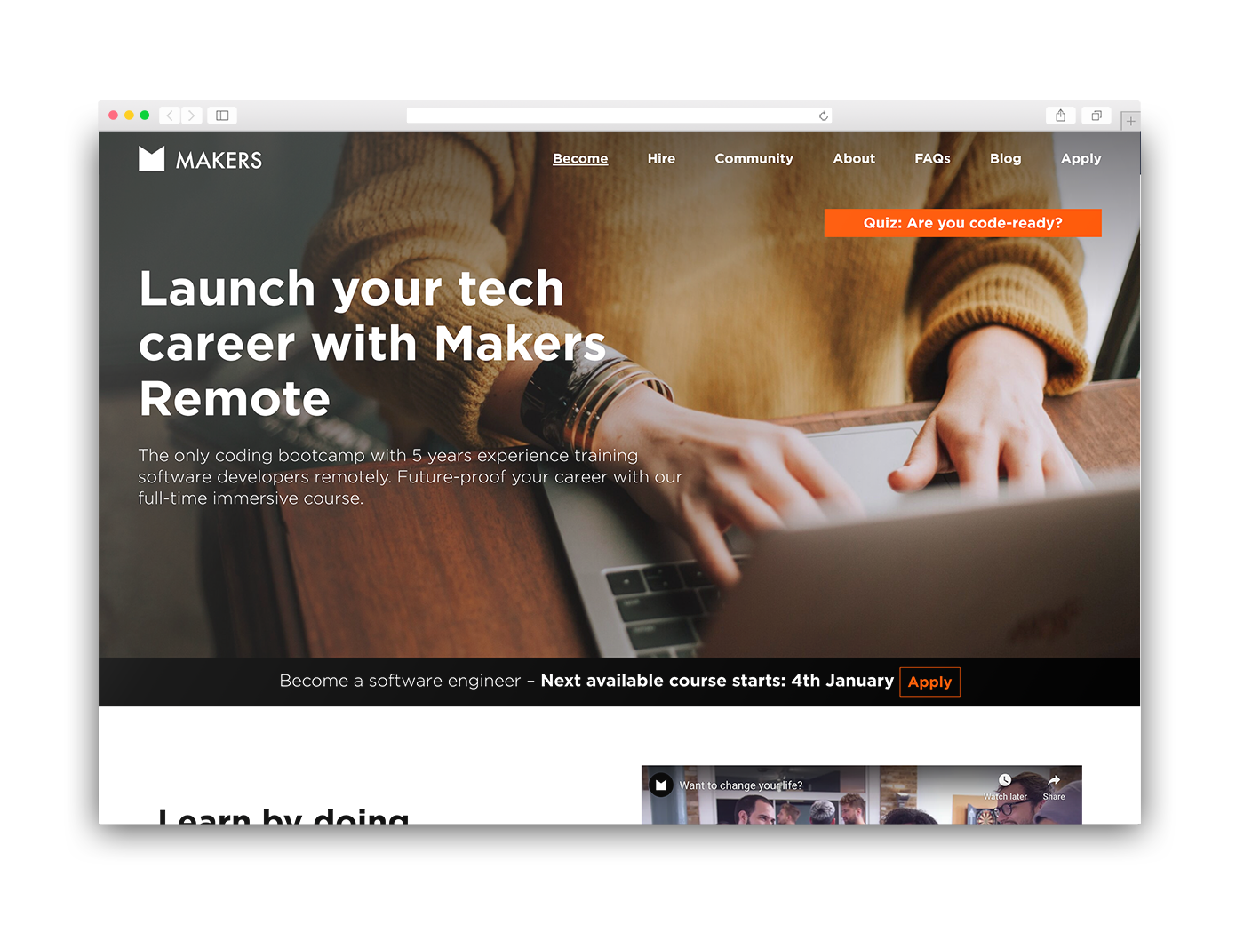 Makers Academy Homepage