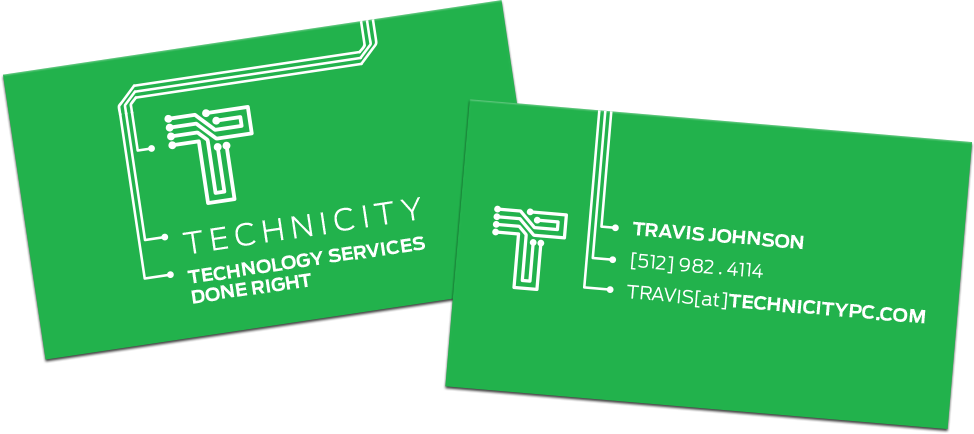 Technicity circuit board business cards